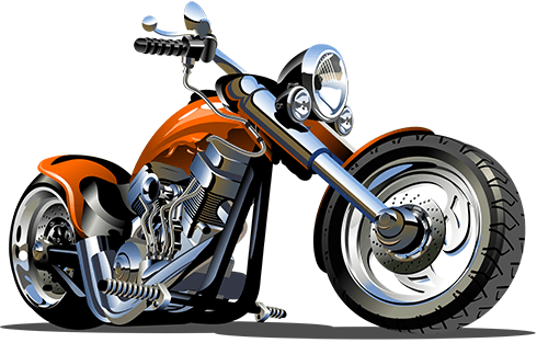 Adesivi per Bambini: Motocicletta Harley Arancione