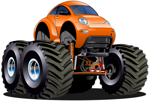 Adesivi per Bambini: Mostro Camion Coleottero Arancione