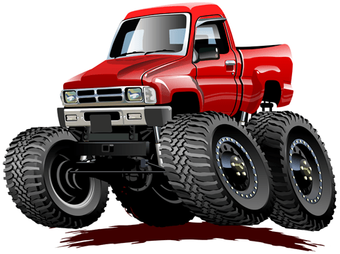 Adesivi per Bambini: Monster Truck pickup rosso