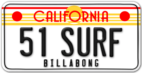 Adesivi per Auto e Moto: Billabong California targa