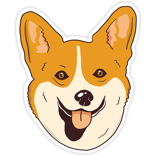 Adesivi per Auto e Moto: Welsh Corgi animato