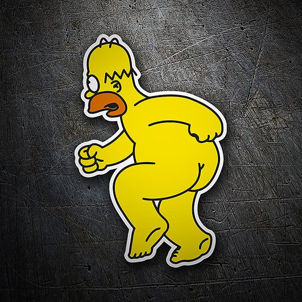 Adesivi per Auto e Moto: Homer Simpson corre nudo