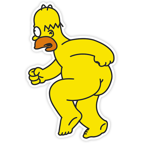 Adesivi per Auto e Moto: Homer Simpson corre nudo