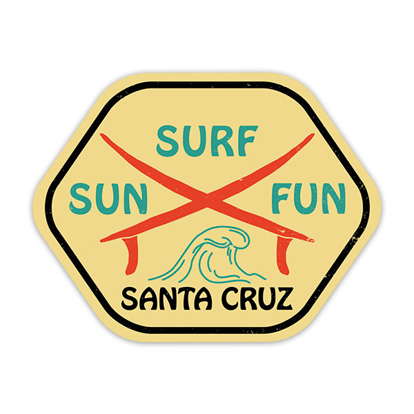 Adesivi per Auto e Moto: Santa Cruz Sun, Surf, Fun