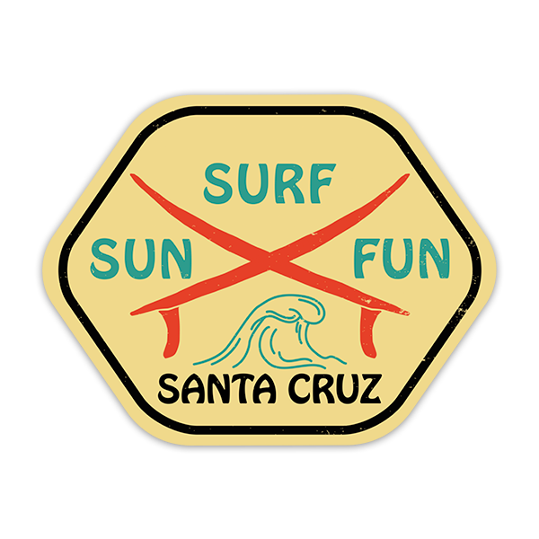Adesivi per Auto e Moto: Santa Cruz Sun, Surf, Fun