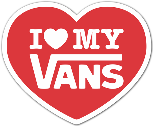 Adesivi per Auto e Moto: I love my Vans rosso