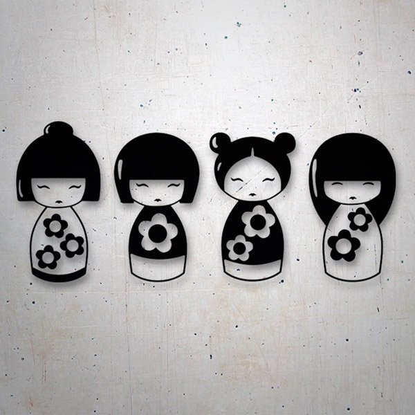 Adesivo Bambole Kokeshi Giapponesi StickersMurali