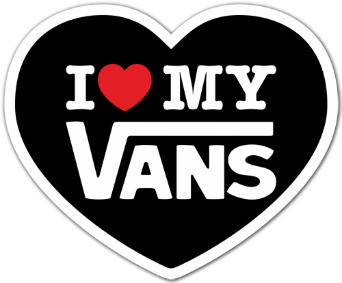Adesivi per Auto e Moto: I love my Vans nero