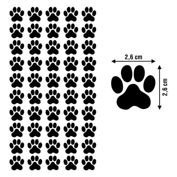 Adesivi per Auto e Moto: Set 50X Impronte di Cani o Catti
