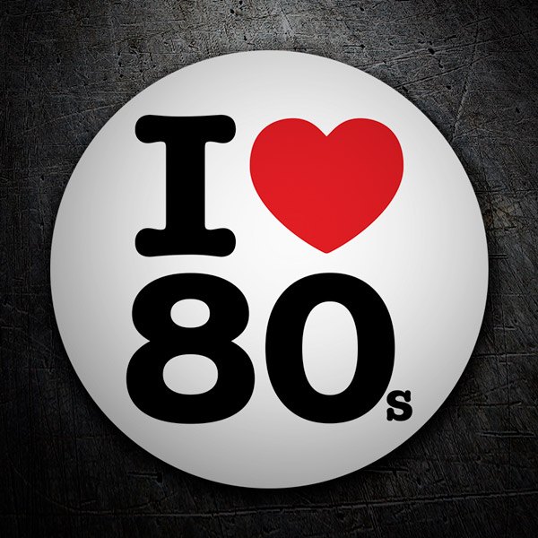 Adesivi per Auto e Moto: I love 80s