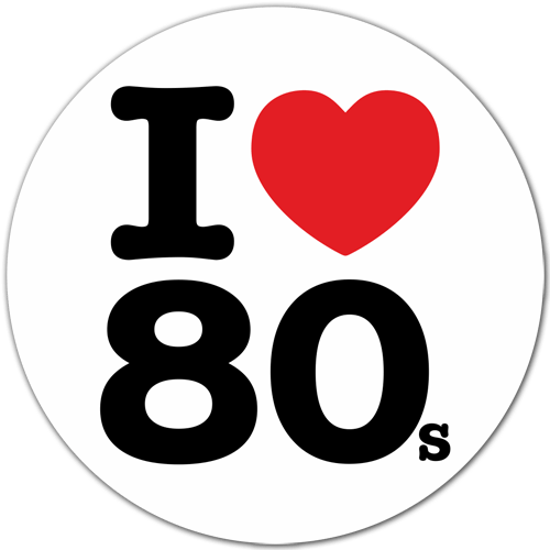 Adesivi per Auto e Moto: I love 80s