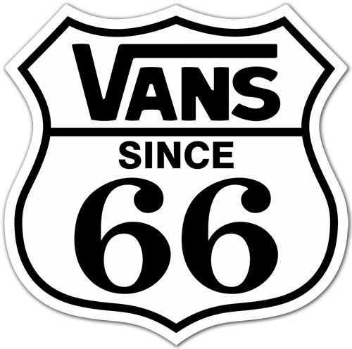 Adesivi per Auto e Moto: Vans Route 66 bianco