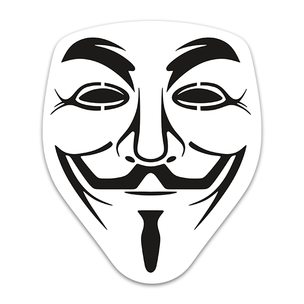 Adesivi per Auto e Moto: V per Vendetta - Anonymous Maschera