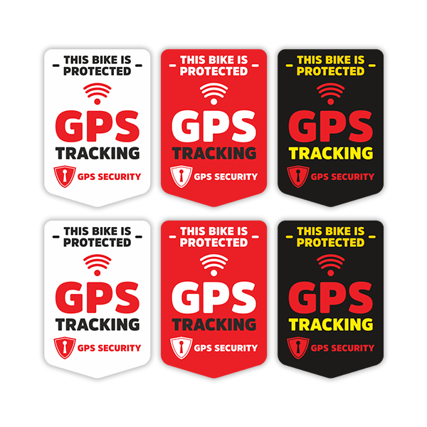 Adesivi per Auto e Moto: Set 6X Sicurezza GPS per biciclette