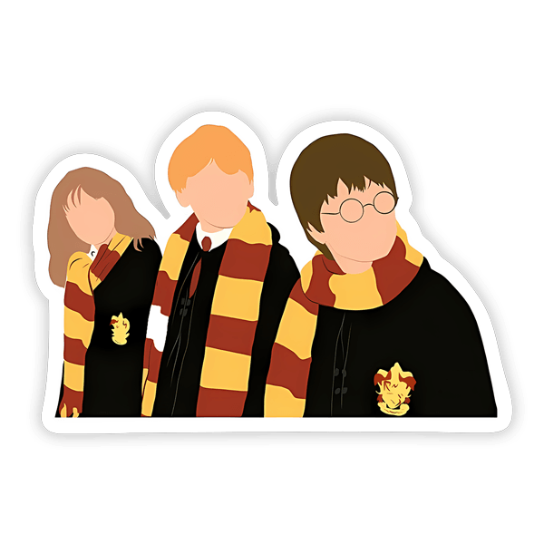 Adesivi per Auto e Moto: Harry, Hermione e Ron a Hogwarts