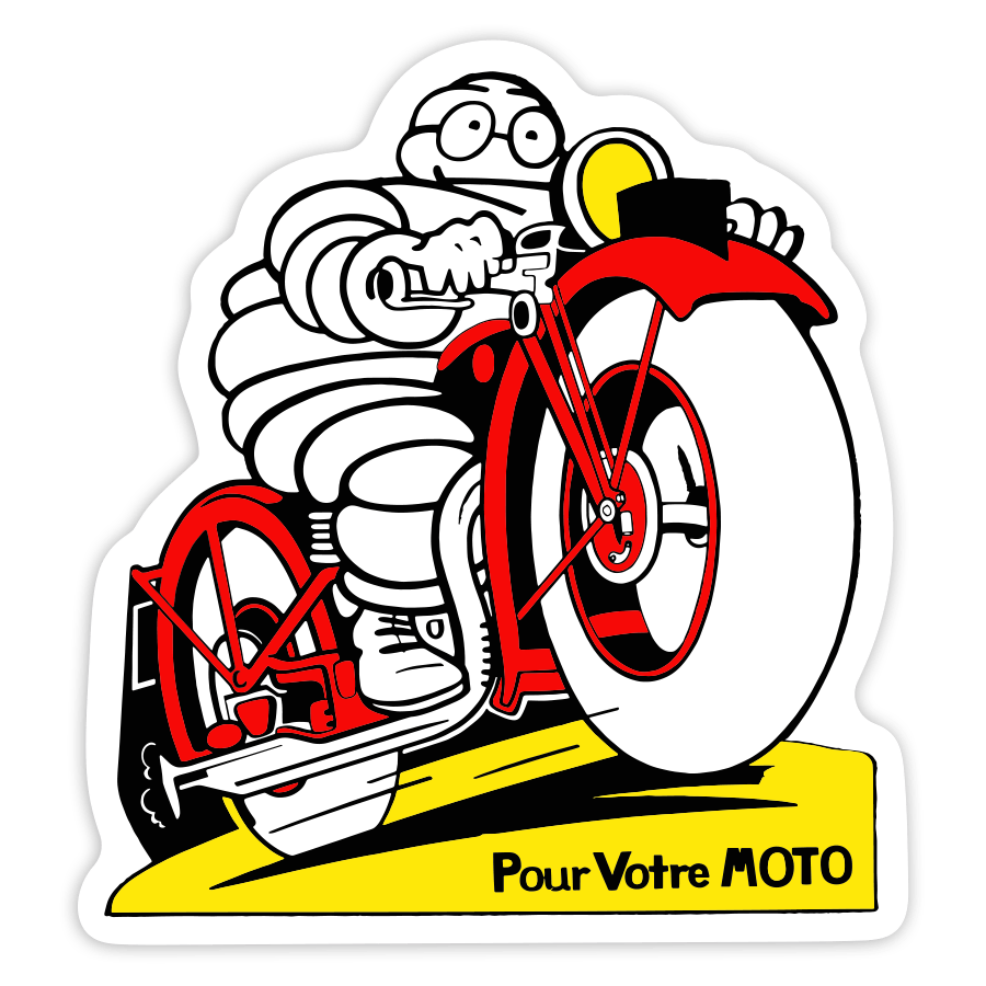 Adesivi per Auto e Moto: Michelin Moto Rossa Retrò