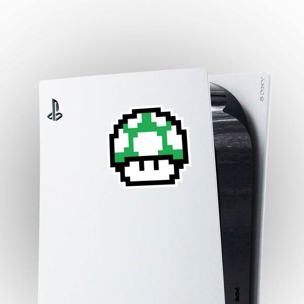 Adesivi per Auto e Moto: Mario Bros Seta Seta Pixel Verde