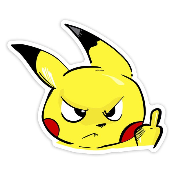 Adesivi per Auto e Moto: Pikachu Arrabbiato Divertente