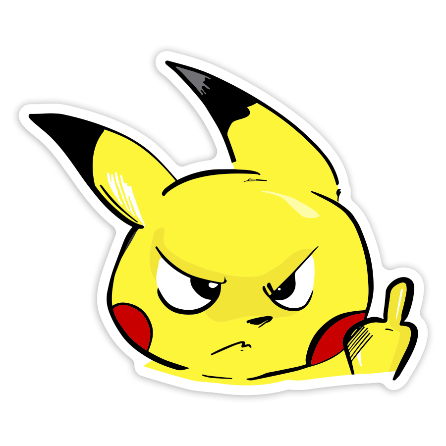 Adesivi per Auto e Moto: Pikachu Arrabbiato Divertente