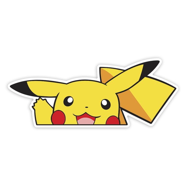 Adesivi per Auto e Moto: Pikachu Felice che Saluta