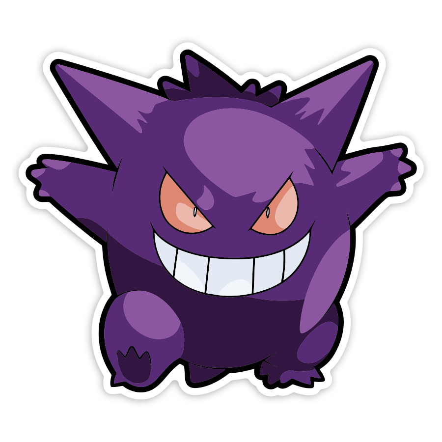 Adesivi per Auto e Moto: Gengar Sorriso Malizioso