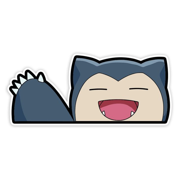 Adesivi per Auto e Moto: Snorlax Felice e Sonnolento