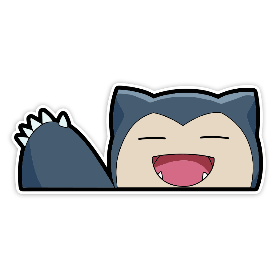 Adesivi per Auto e Moto: Snorlax Felice e Sonnolento