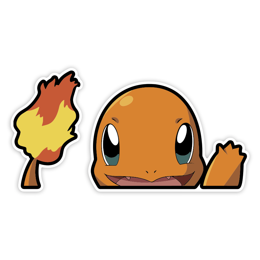 Adesivi per Auto e Moto: Charmander Fiamma Amichevole