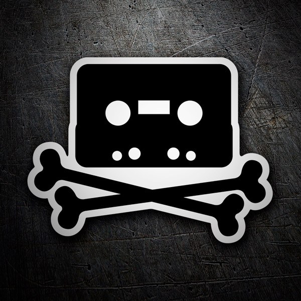 Adesivi per Auto e Moto: Cassetta della Baia dei Pirati e ossa