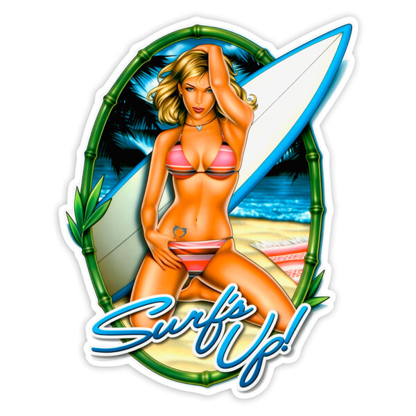 Adesivi per Auto e Moto: Ragazza del Surf