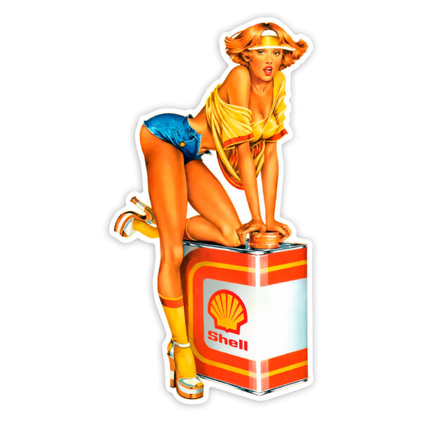 Adesivi per Auto e Moto: Ragazza Shell Vintage