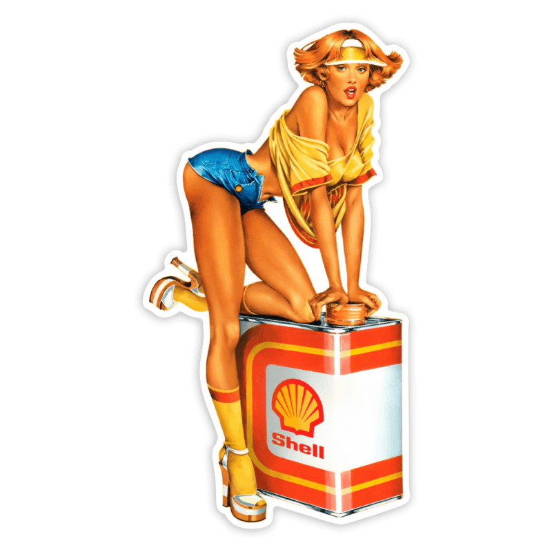 Adesivi per Auto e Moto: Ragazza Shell Vintage
