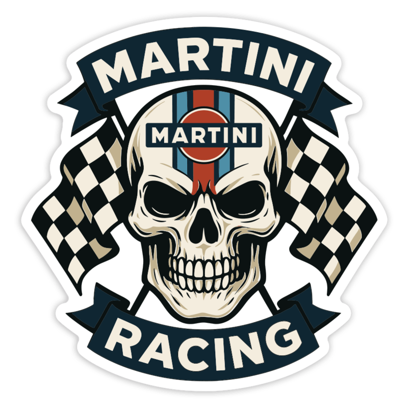 Adesivi per Auto e Moto: Teschio Martini Racing