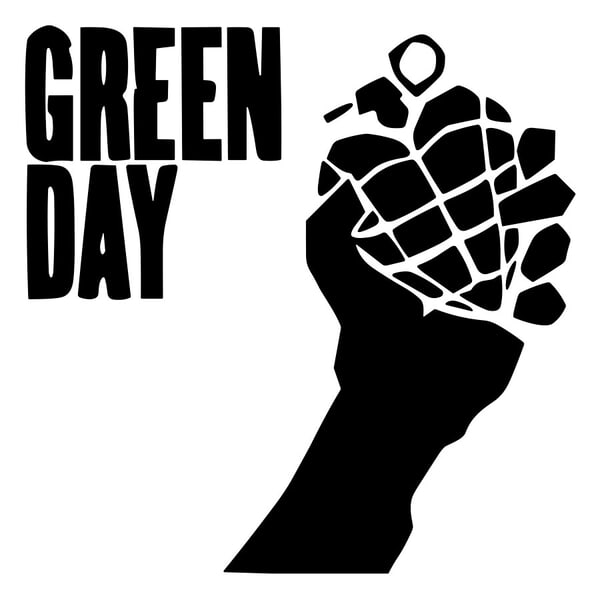 Adesivi per Auto e Moto: Green Day Mano Granata
