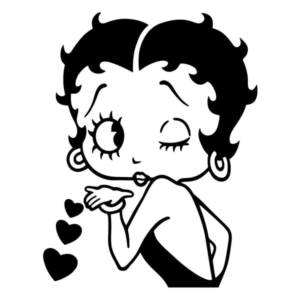 Adesivi per Auto e Moto: Betty Boop Soffia un Bacio