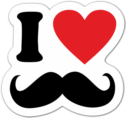 Adesivi per Auto e Moto: Amo Moustache