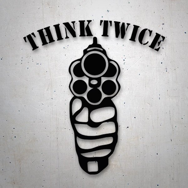 Adesivi per Auto e Moto: Think Twice gun