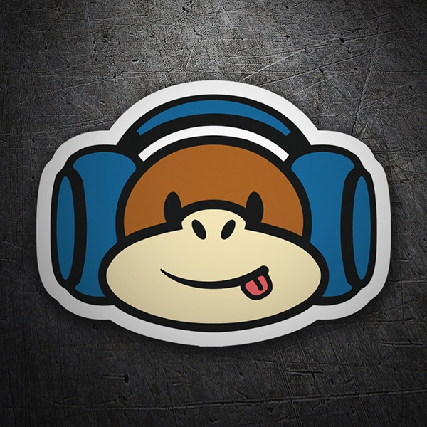Adesivi per Auto e Moto: Scimmia Musica DJ