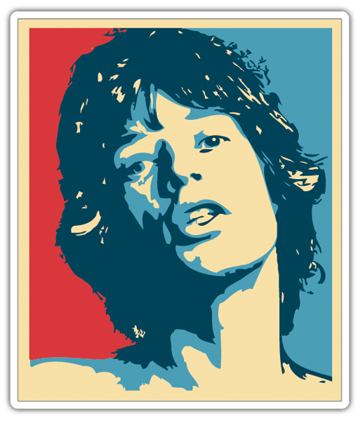 Adesivi per Auto e Moto: Mick Jagger Hope