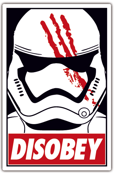 Adesivi per Auto e Moto: Disobey Finn (Star Wars)