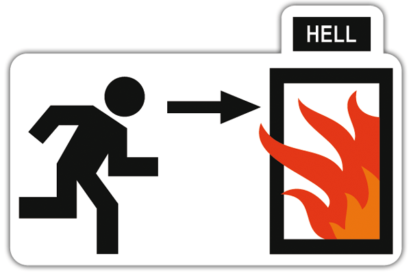 Adesivi per Auto e Moto: Segno Porta all'inferno