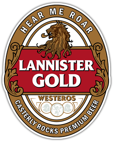 Adesivi per Auto e Moto: Game of Thrones Lannister Gold