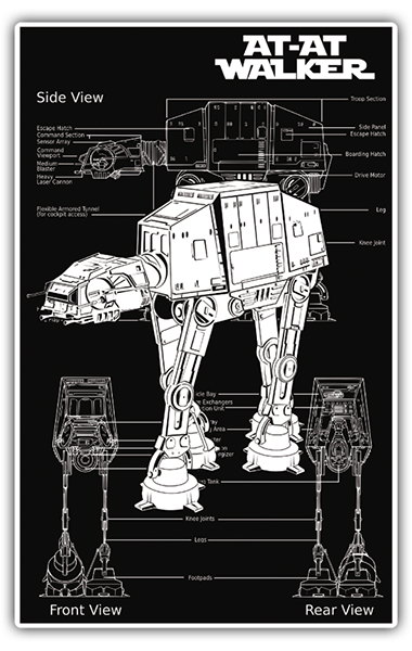 Adesivi per Auto e Moto: Star Wars AT-AT