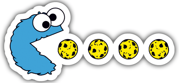 Adesivi per Auto e Moto: Mostro del biscotto di Pac-Man