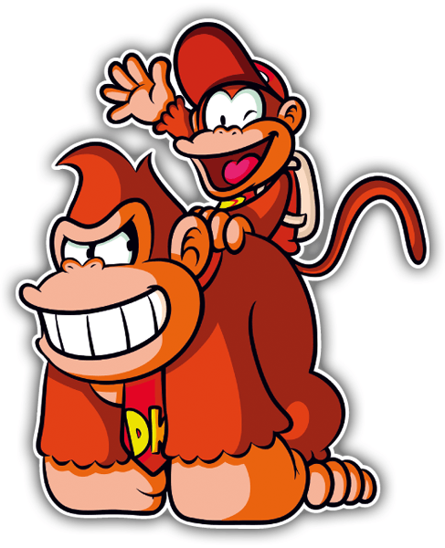Adesivi per Auto e Moto: Donkey & Diddy Kong