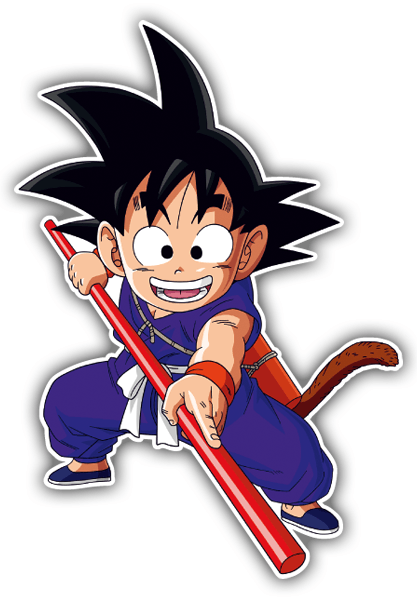 Adesivi per Auto e Moto: Goku formazione con un bastone di Bo