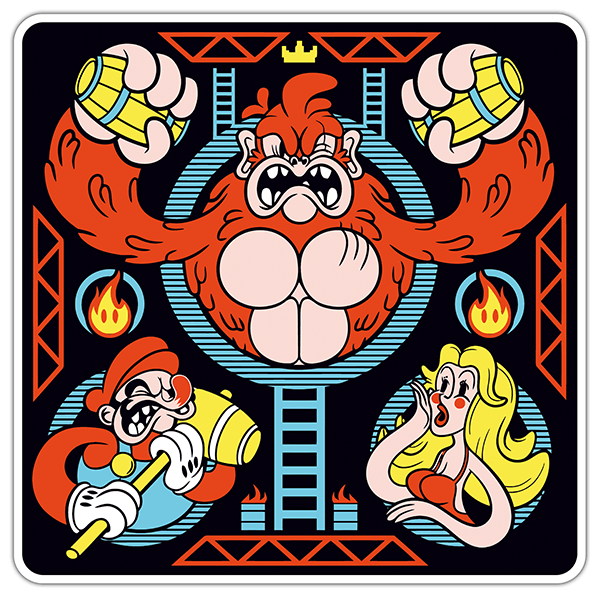 Adesivi per Auto e Moto: Mario contro Donkey Kong