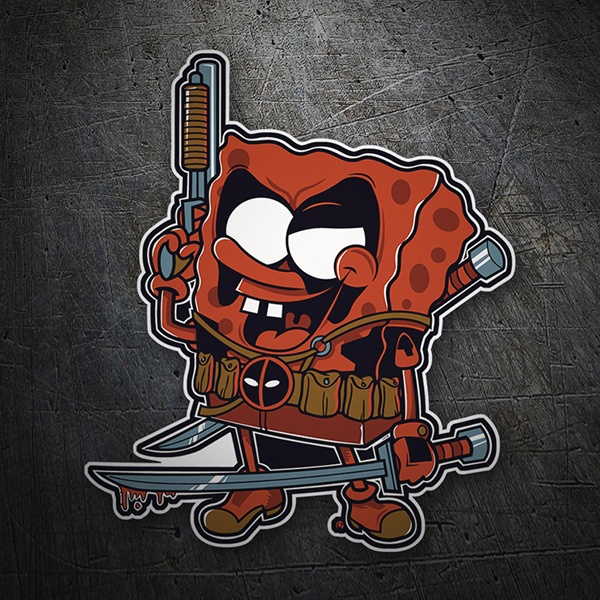 Adesivi per Auto e Moto: SpongeBob Deadpool