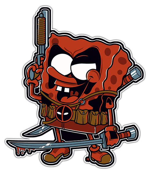 Adesivi per Auto e Moto: SpongeBob Deadpool
