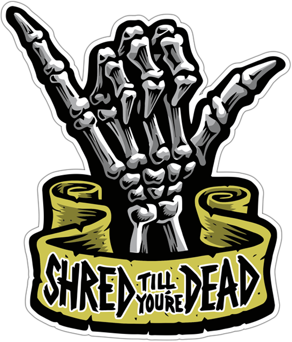 Adesivi per Auto e Moto: Shaka Shred till you're dead